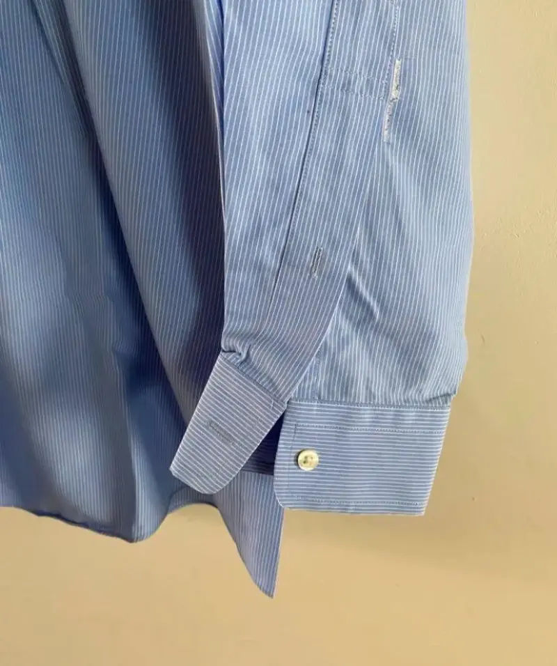 Camisa azul de rayas para hombre xl - 3