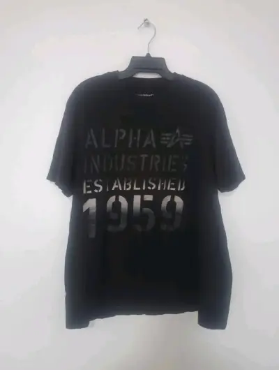 Polera Negra Alpha Industries Est. 1959 - miniatura 1