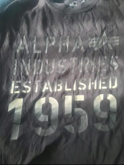 Polera Negra Alpha Industries Est. 1959 - miniatura 3