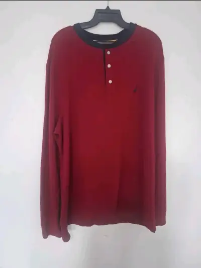 Polera manga larga roja Nautica para hombre - miniatura 1