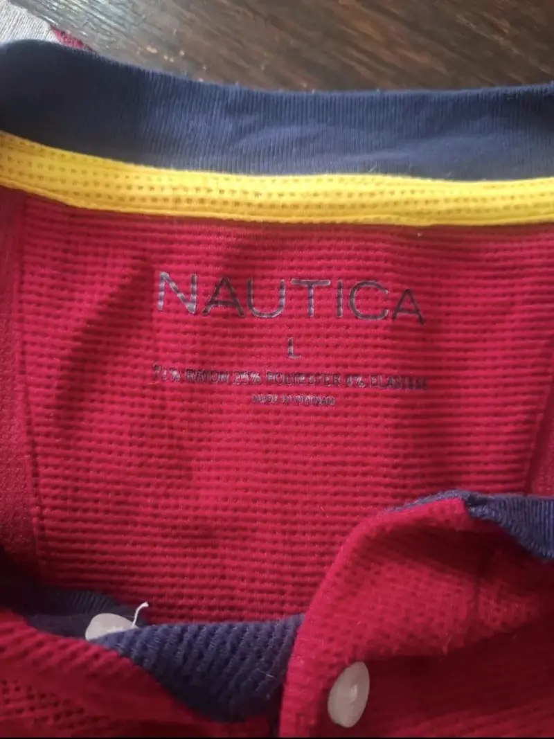 Polera manga larga roja Nautica para hombre - 3