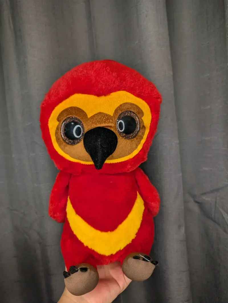 Peluche Fawkes de Harry Potter rojo y amarillo - 1