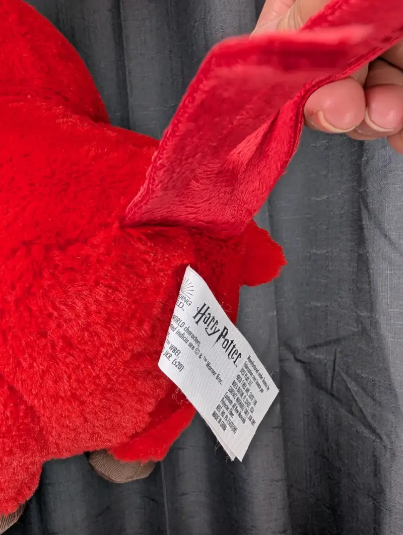 Peluche Fawkes de Harry Potter rojo y amarillo - 3