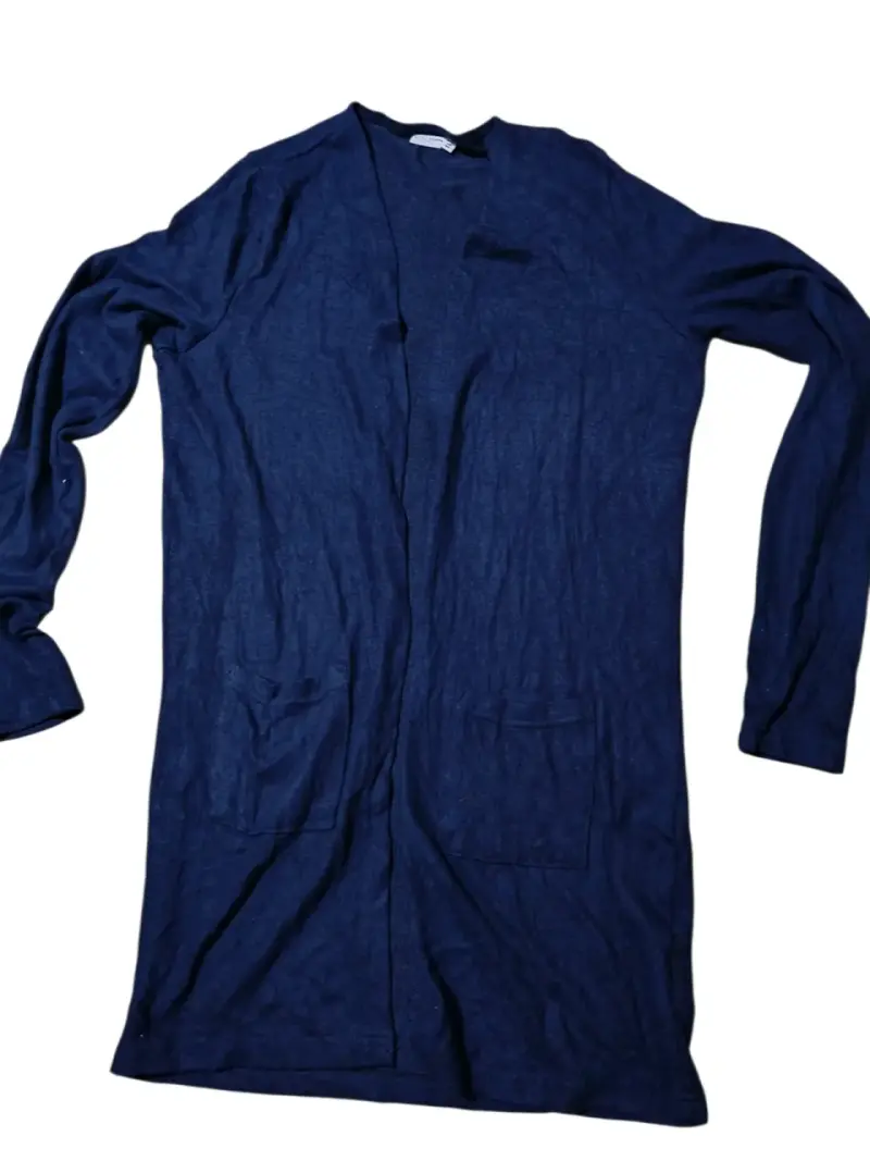 Cárdigan largo azul marino para mujer