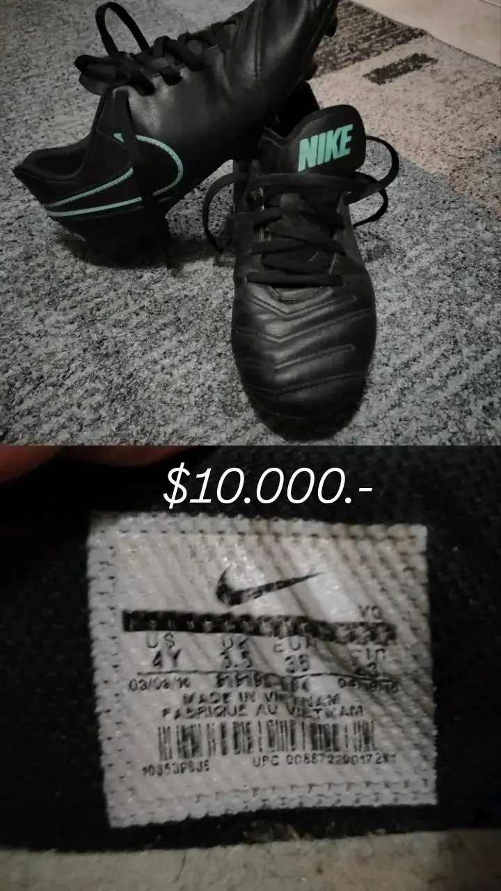 Botines de fútbol Nike negros talla 38