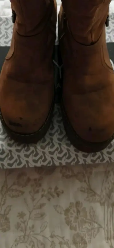Botas de cuero marrón con plataforma I Love Stylo - miniatura 5