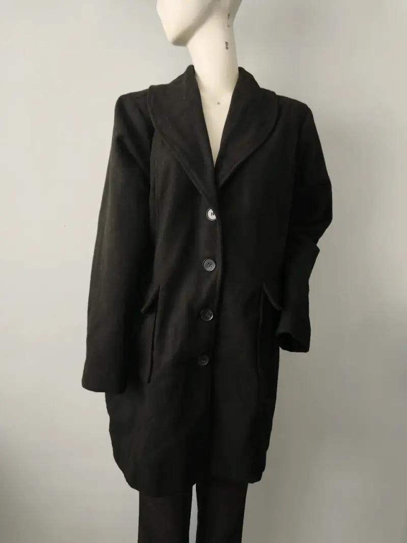 Abrigo negro elegante para mujer Brigitte naux - 1