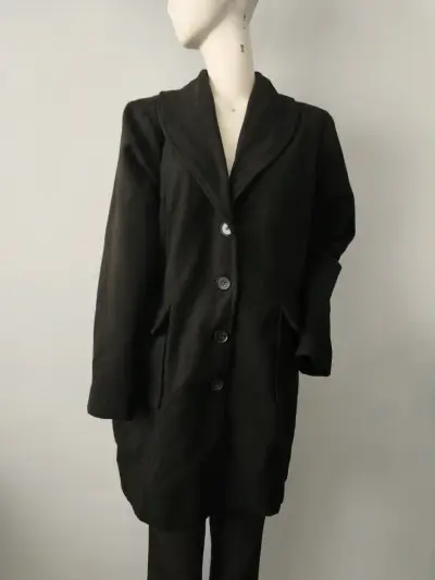 Abrigo negro elegante para mujer Brigitte naux - miniatura 1