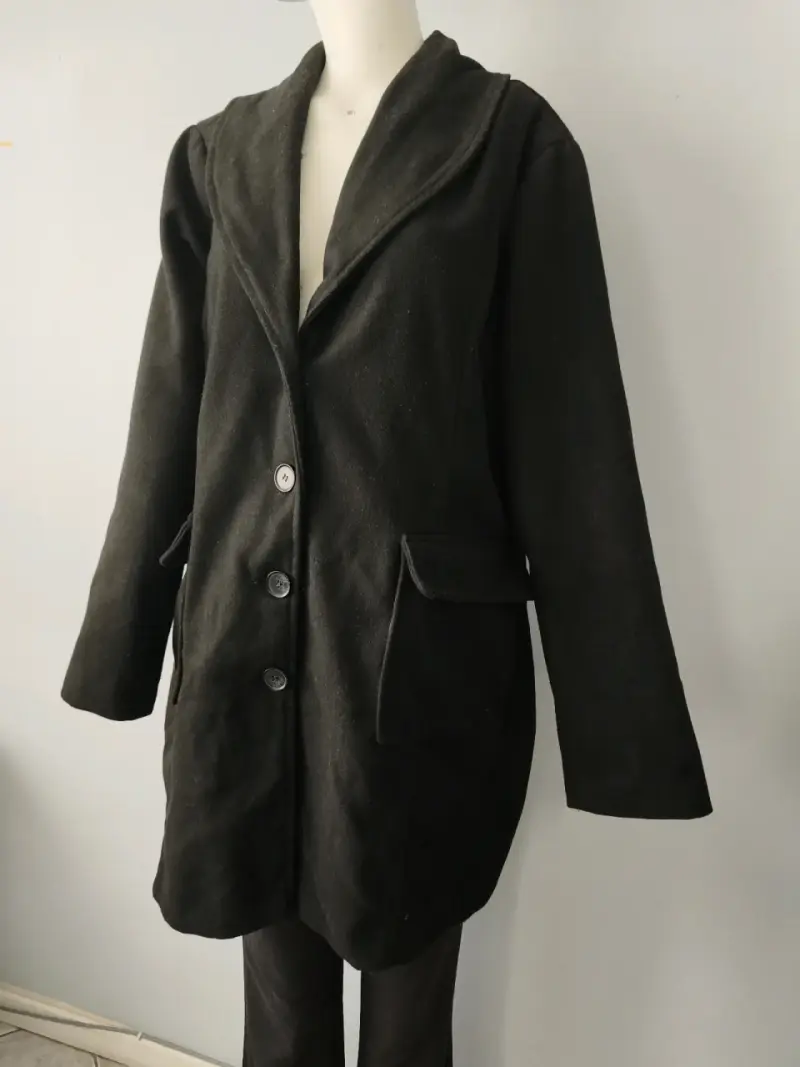 Abrigo negro elegante para mujer Brigitte naux - 2