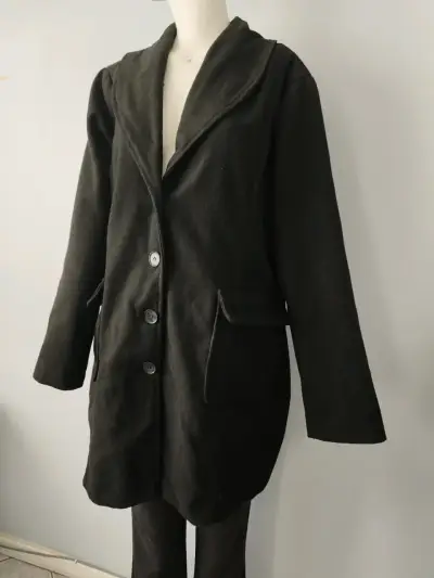 Abrigo negro elegante para mujer Brigitte naux - miniatura 2