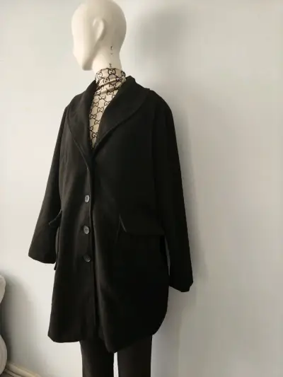 Abrigo negro elegante para mujer Brigitte naux - miniatura 4