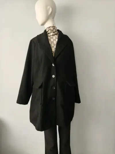 Abrigo negro elegante para mujer Brigitte naux - miniatura 5