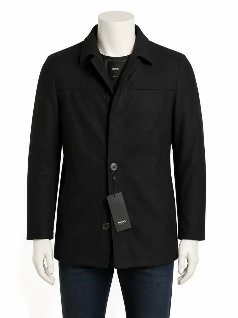 Abrigo negro para hombre Boss elegante