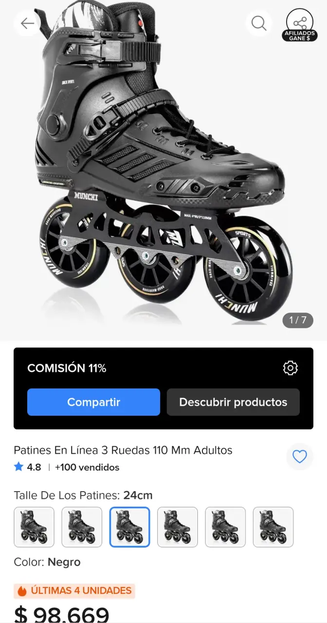 Patines en línea negros Jolex Sports - 2