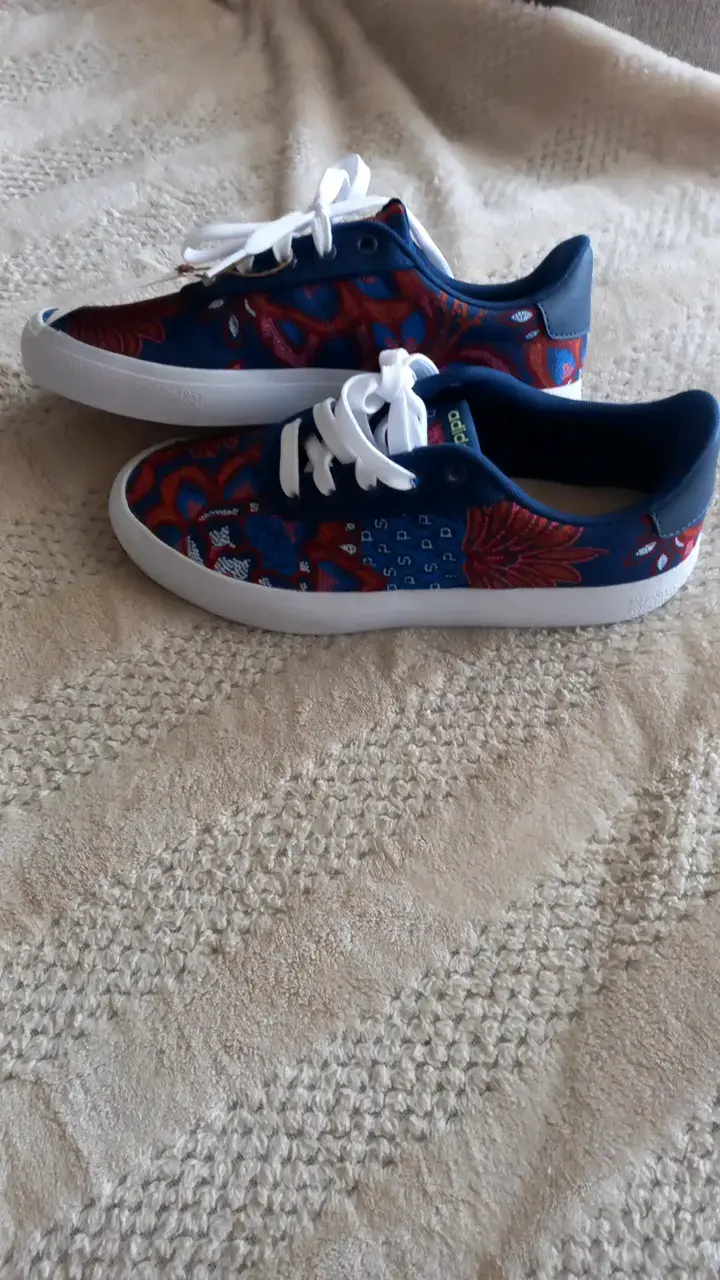 Zapatillas Adidas Vulcraid3r Skateboarding Azul Floral - 2
