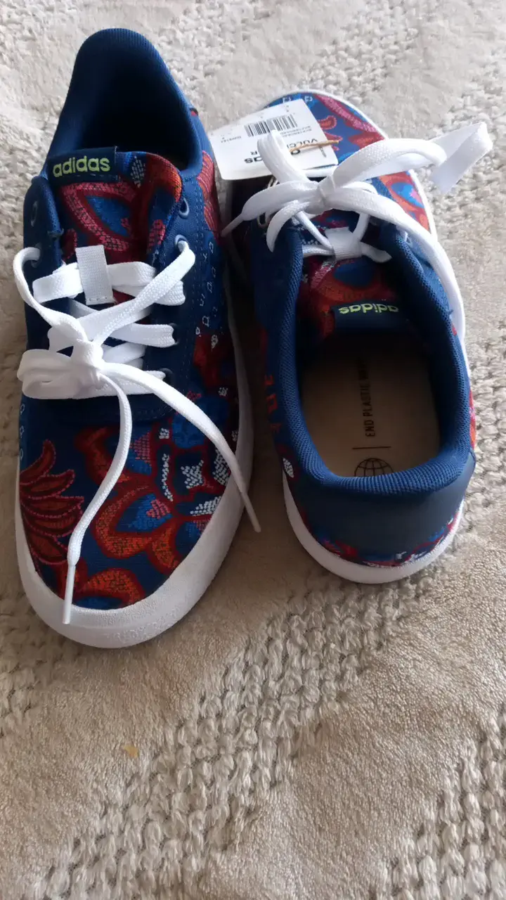 Zapatillas Adidas Vulcraid3r Skateboarding Azul Floral - 4