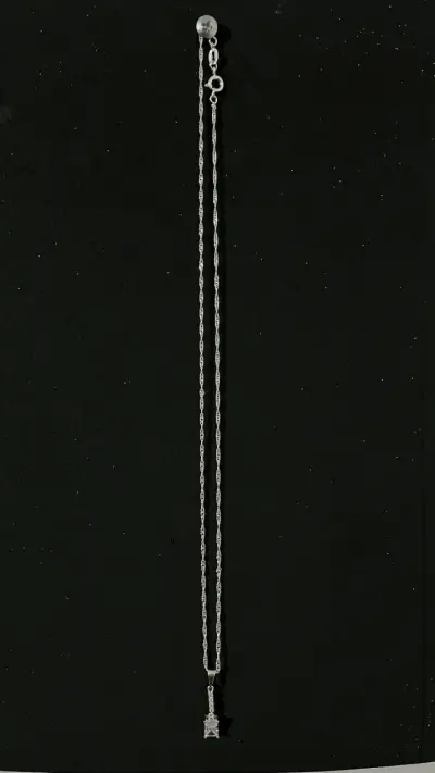 Collar de plata con colgante de crista rectangular - miniatura 1