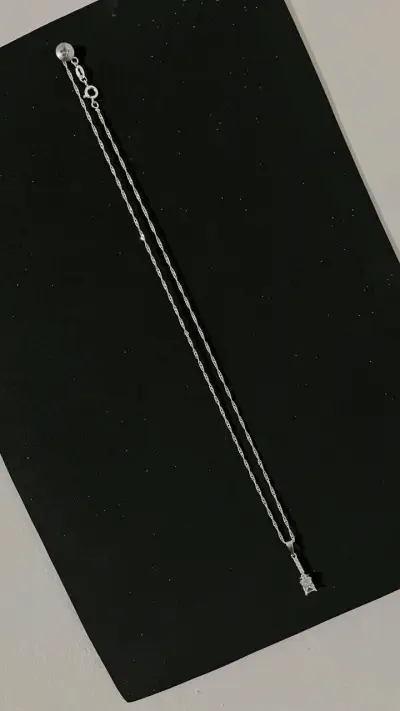 Collar de plata con colgante de crista rectangular - miniatura 2