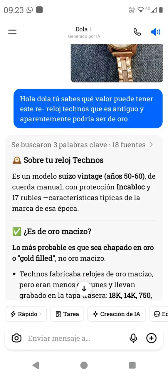 Reloj vintage Technos chapado en oro - 3
