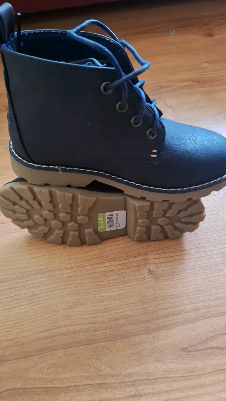 Botines de cuero azul para hombre con suela antide - 3