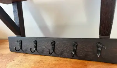 Perchero Rústico con Duelas de Roble con Repisa - miniatura 4