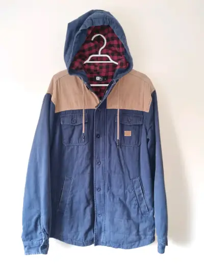 Chaqueta con capucha azul y beige para hombre - miniatura 1