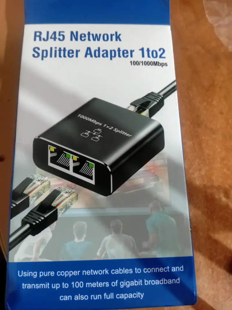 Adaptador Divisor de Red RJ45 1 a 2 100/1000Mbps - 1