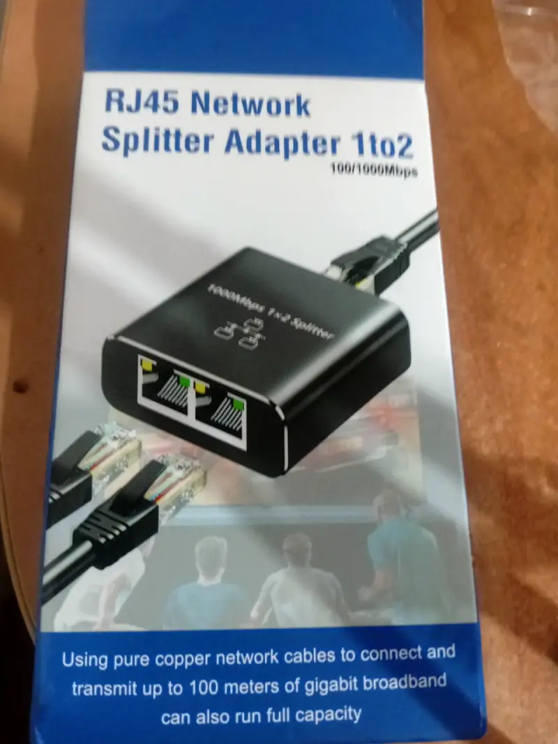 Adaptador Divisor de Red RJ45 1 a 2 100/1000Mbps - 2