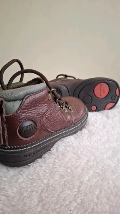 Botines de cuero para niños color marrón. Talla 26 - miniatura 2