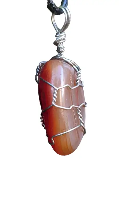 Colgante de piedra natural con alambre - miniatura 2