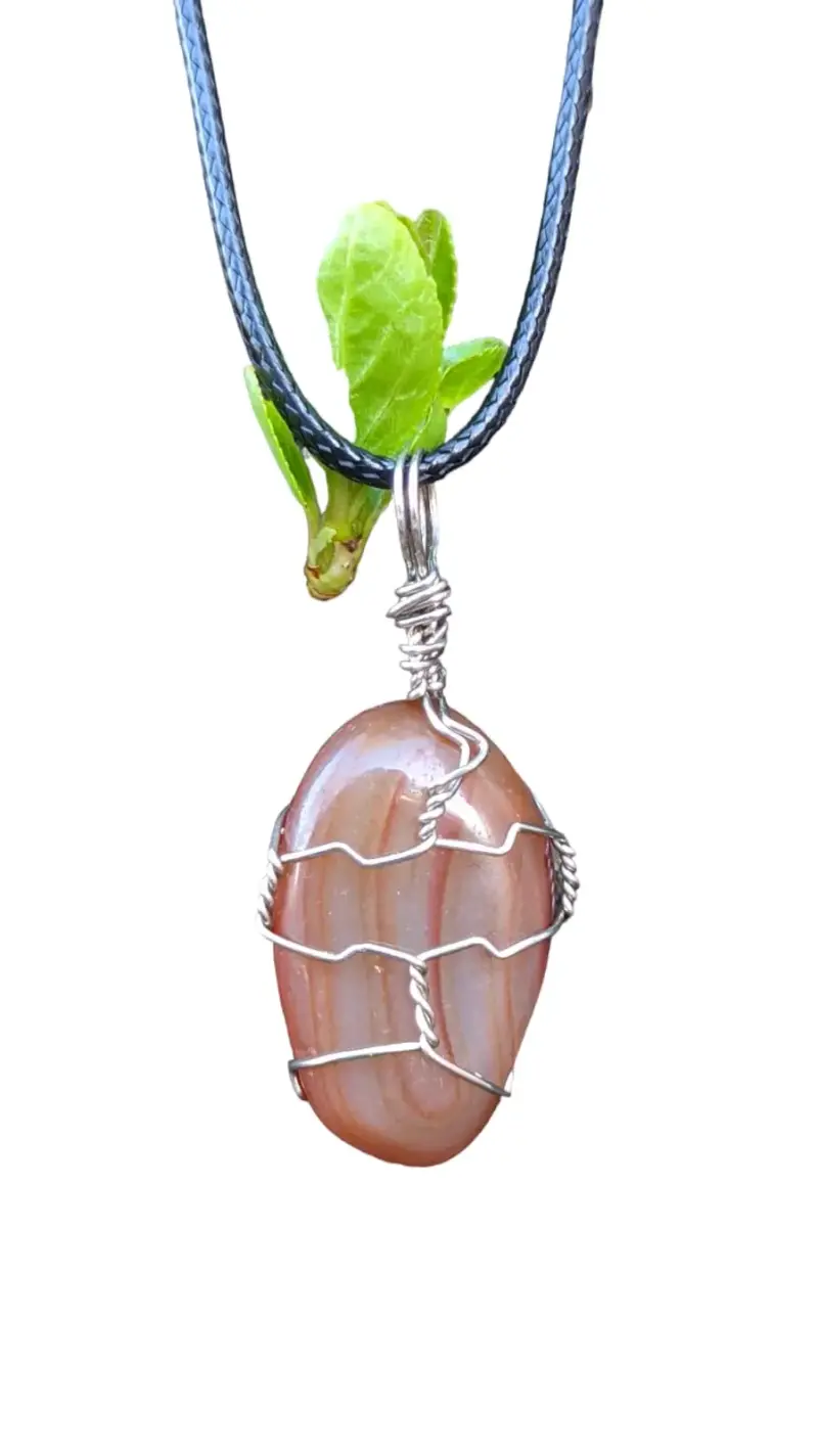 Colgante de piedra natural con alambre - 4