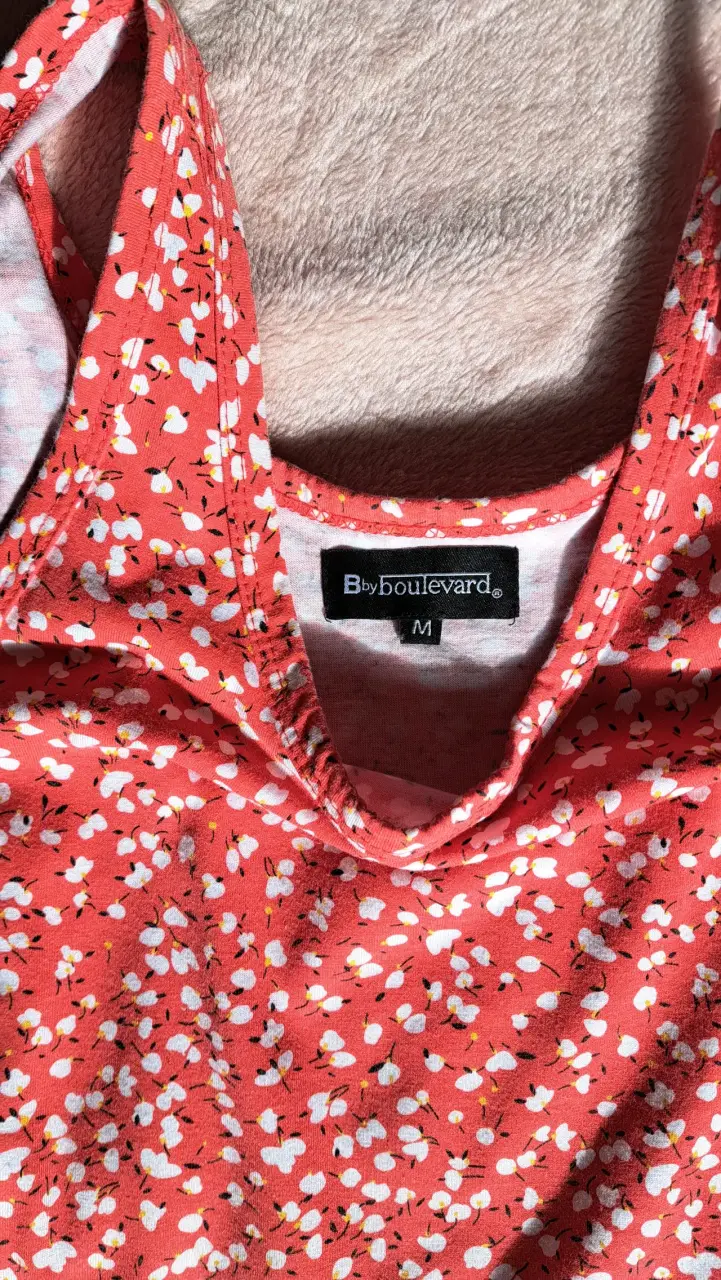 Vestido rojo estampado ligero talla M - 2