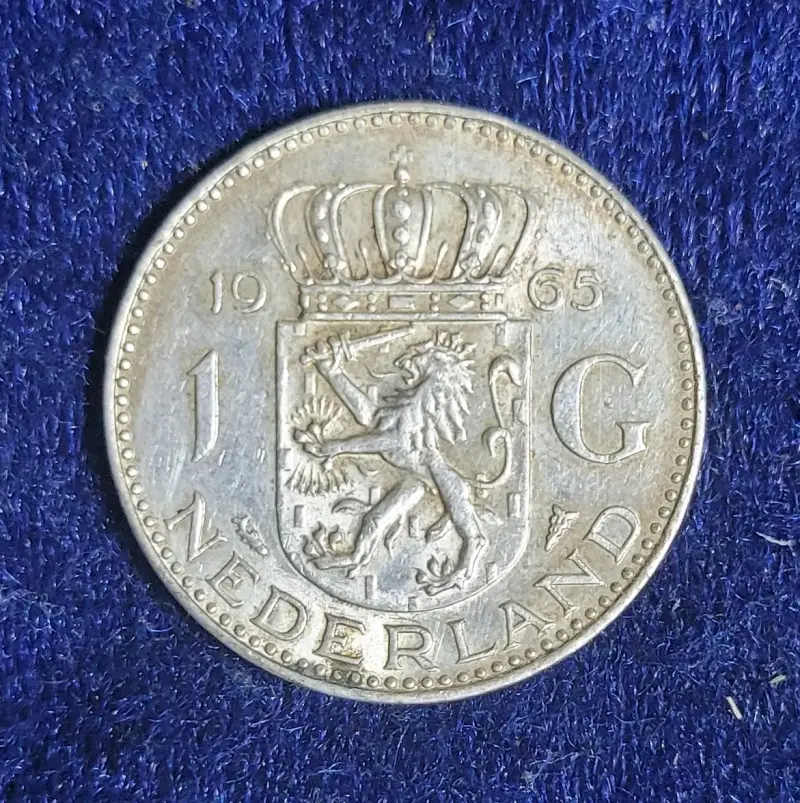 1 florin de 1965 Países Bajos plata 0.720 - 1