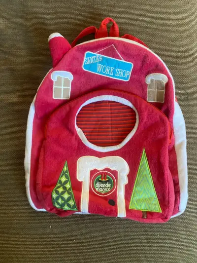 Mochila infantil navideña roja Duende Mágico - miniatura 1
