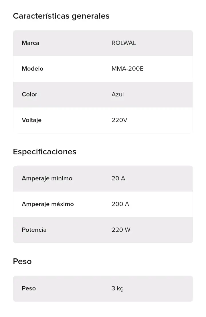 Soldadora Inverter DC Rolwal MMA-200E 220V - 3