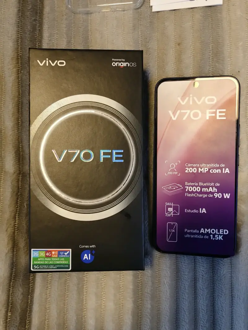 Smartphone Vivo V70 FE con cámara de 200 MP - 1