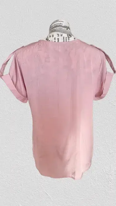 Blusa Rosa manga corta con Detalles en Hombros - miniatura 3