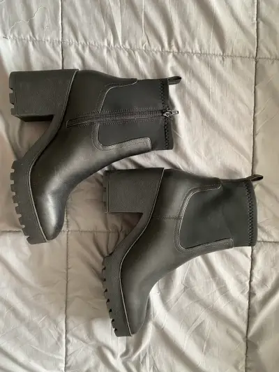 Botines negros de tacón grueso para mujer - miniatura 2