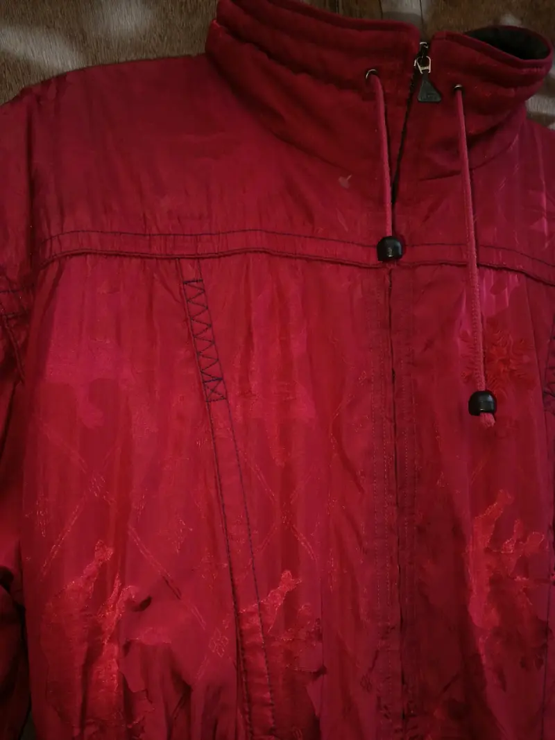 Enterito de nieve rojo para mujer con cinturón - 3