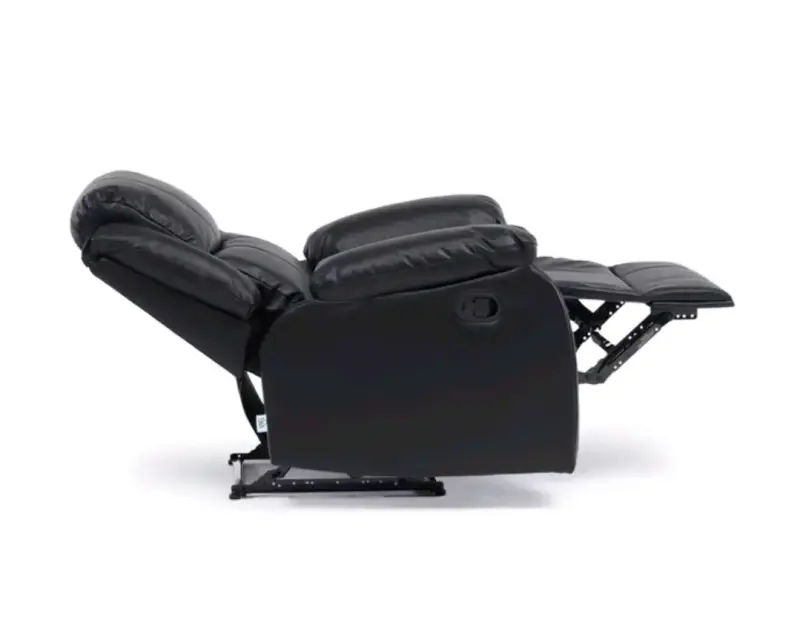 Sillón reclinable de cuero negro cómodo - 3