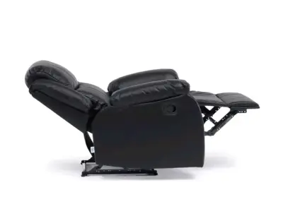 Sillón reclinable de cuero negro cómodo - miniatura 3