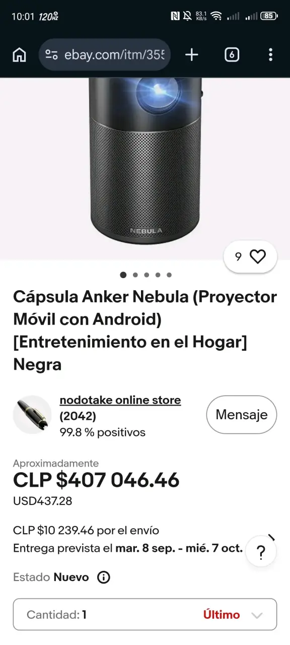Proyector Móvil Anker Nebula con Android Negro