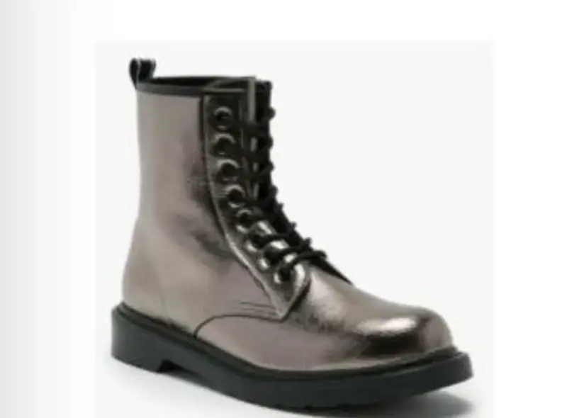 Botas de cuero metálico para mujer