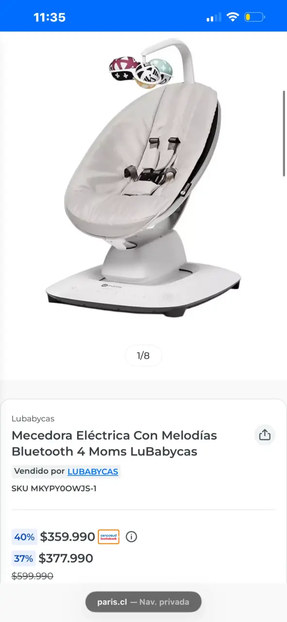 Silla mecedora eléctrica 4moms para bebé - 6
