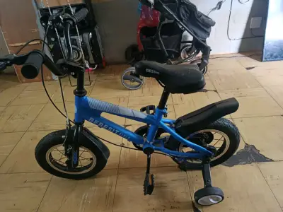 Bicicleta infantil azul con ruedas de entrenamiento Bebesit - miniatura 5