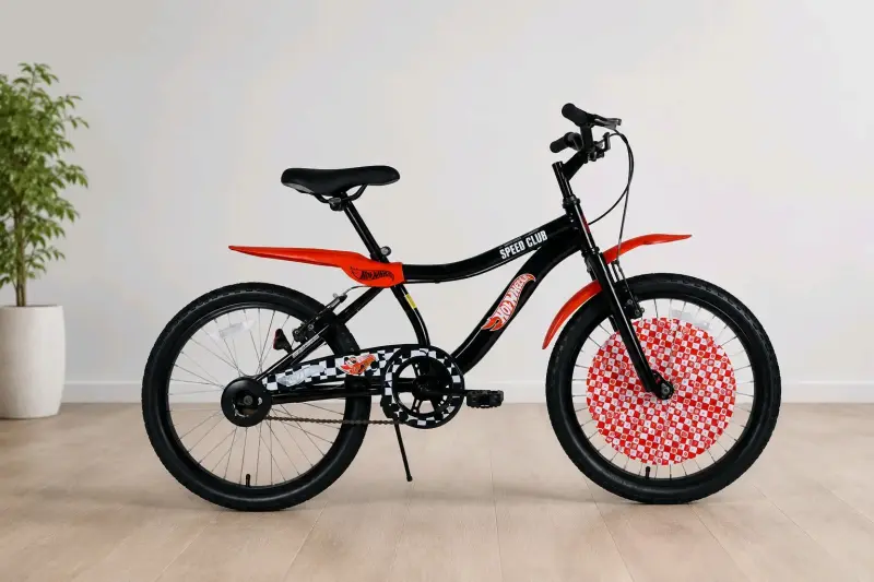 Bicicleta infantil Hot Wheels negra y roja