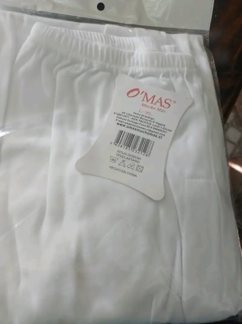 Polera Blanca Manga Larga Unisex Talla 2 a XL - 3