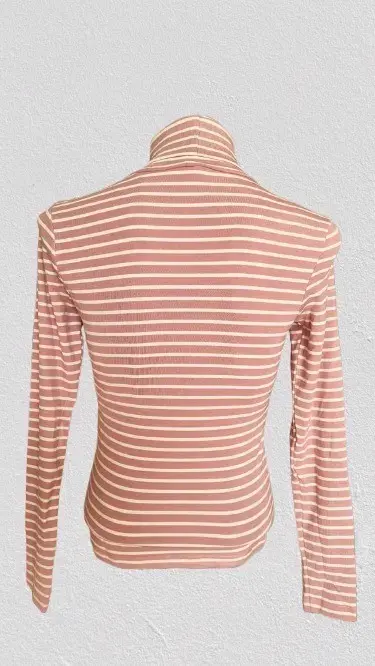 Camisets de cuello alto y manga larga a rayas - 3