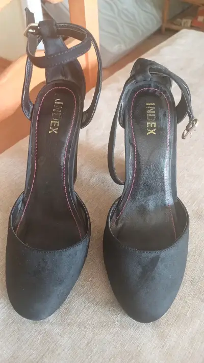 Zapatos de tacón negro Index con correa - miniatura 1