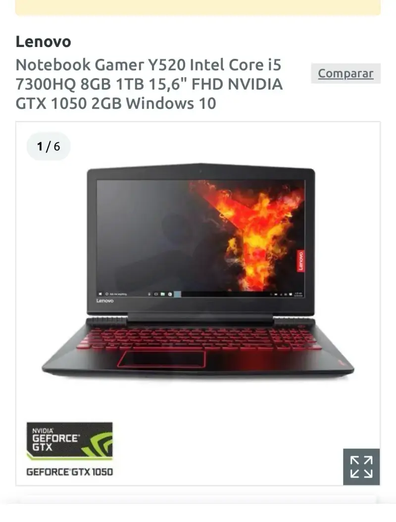 Notebook Gamer Lenovo Y520 Intel Core i5 8GB 1TB - 3